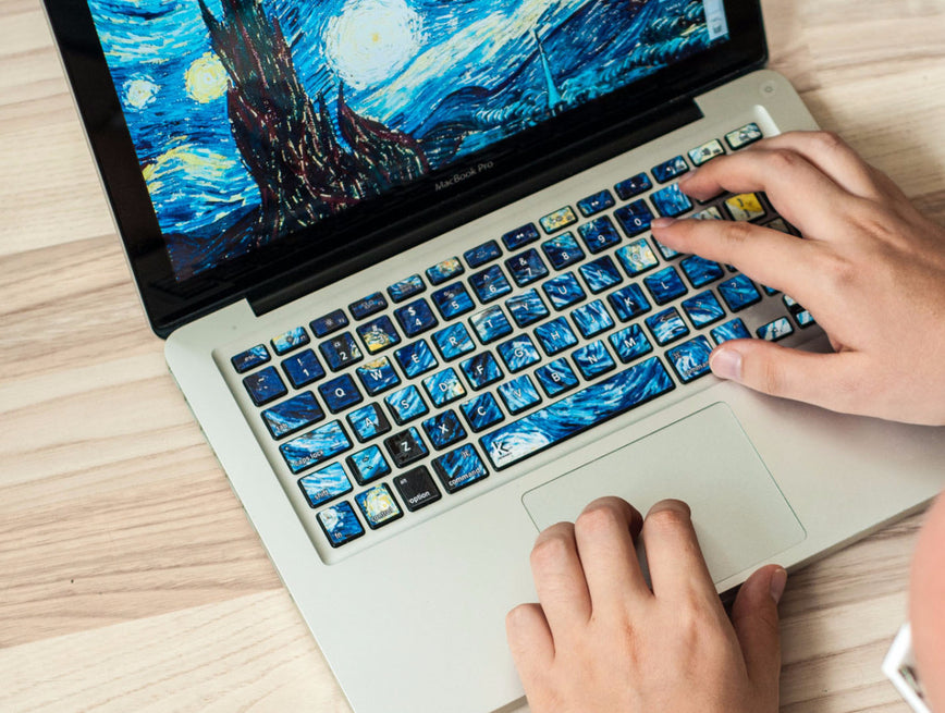 Van Gogh Starry Night Laptop Keyboard Stickers decals keyboard skin key overlays