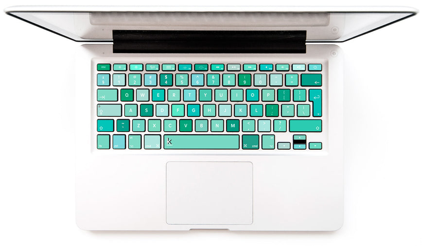 50 Shades of Mint MacBook Keyboard Stickers Decal at Keyshorts.com