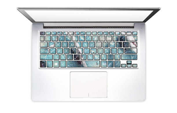 Azure Marble Laptop Keyboard Stickers