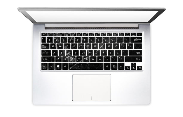 Black selfish marble laptop keyboard stickers
