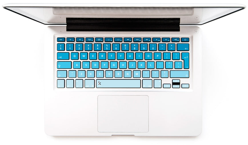 Blue Ombre MacBook Keyboard Decal Stickers at Keyshorts.com