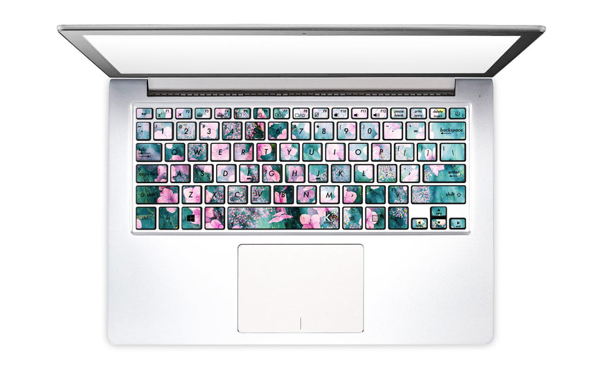 Botanica Punk Floral Flower Laptop Keyboard Stickers decals key overlays