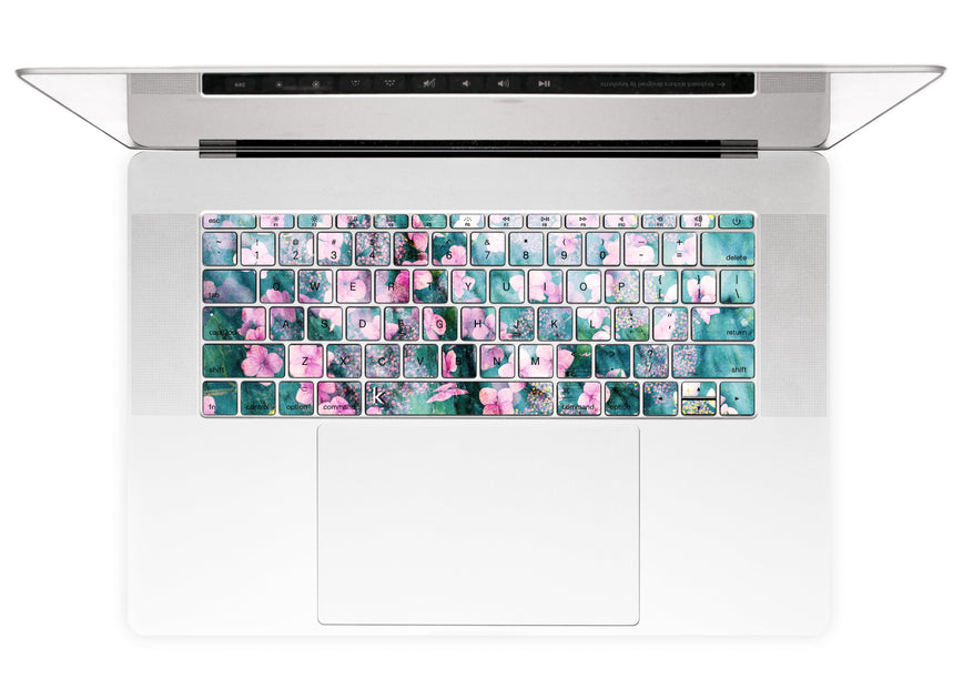 MacBook keyboard stickers with floral jungle