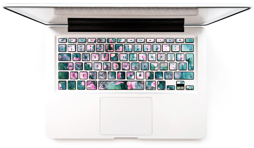 Flower inspired MacBook keyboard decals