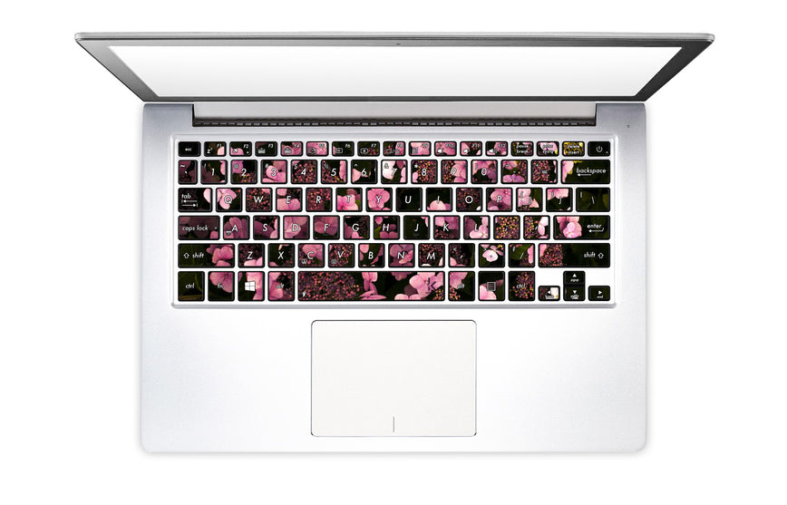 Dark Pink Hydrangeas Laptop Keyboard Stickers decals key overlays