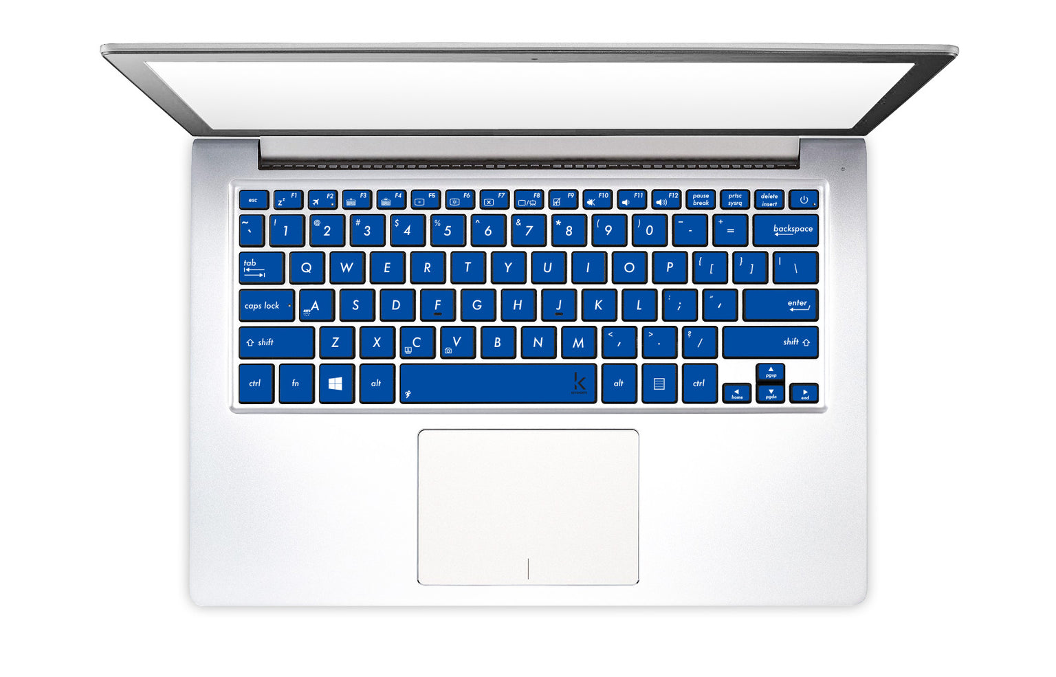  French AZERTY Keyboard Sticker with Blue Lettering ON