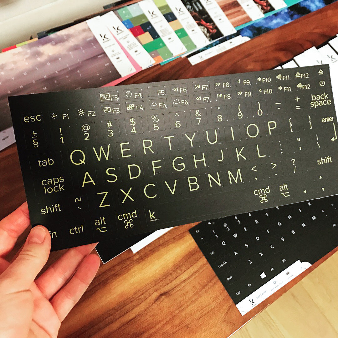 Low vision keyboard stickers with large letters details with set