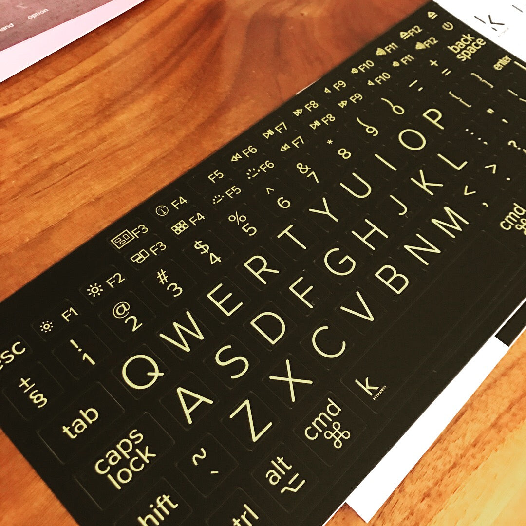 Low vision keyboard stickers live view
