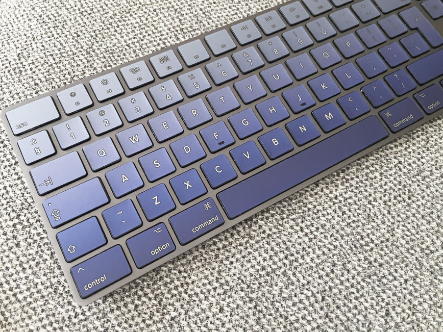 Stunning keyboard stickers in blue-gray shades