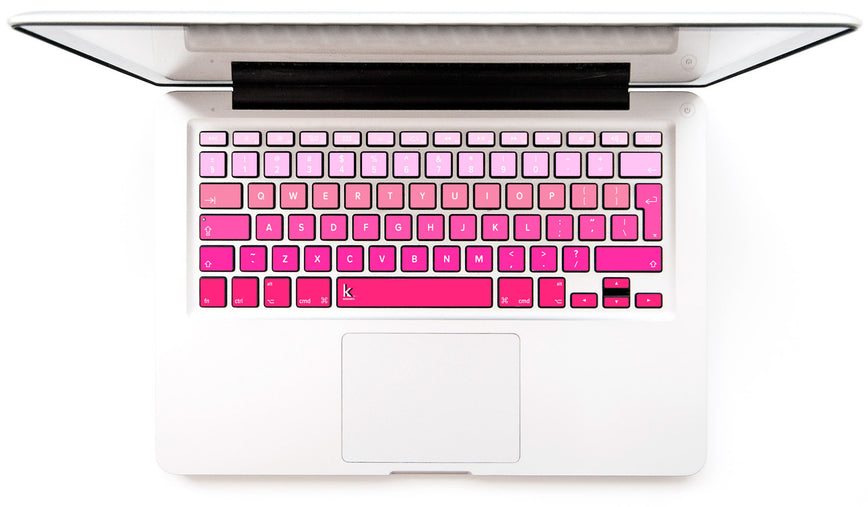 Pink Ombre MacBook Keyboard Decal Stickers at Keyshorts.com - 1