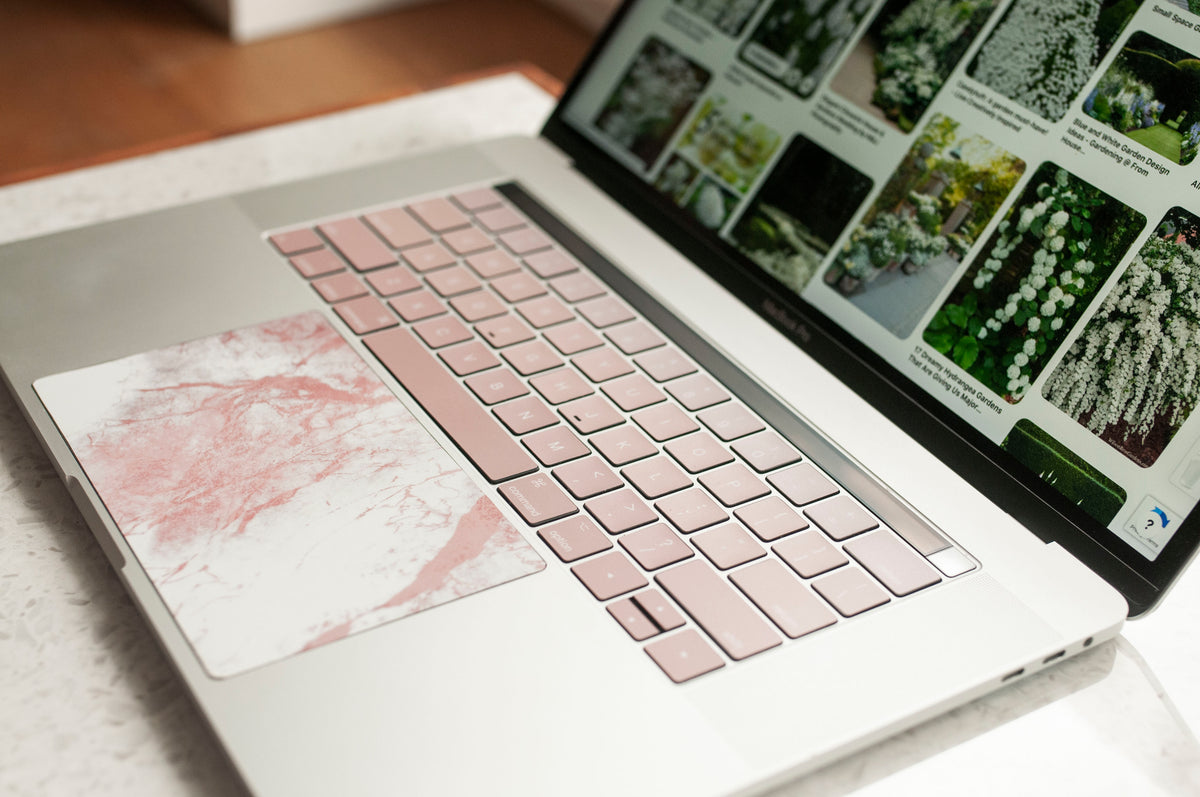 Macbook Trackpad Sticker Rose Marble Dust Keyshorts 9919