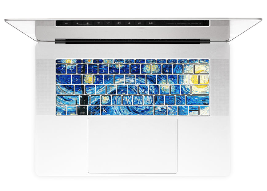US english keyboard stickers with Van Gogh Starry Night for MacBook Pro