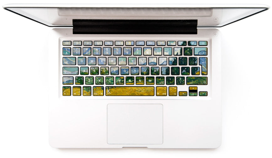 Wheat Field with Cypress Tree MacBook Keyboard Decal Stickers at Keyshorts.com