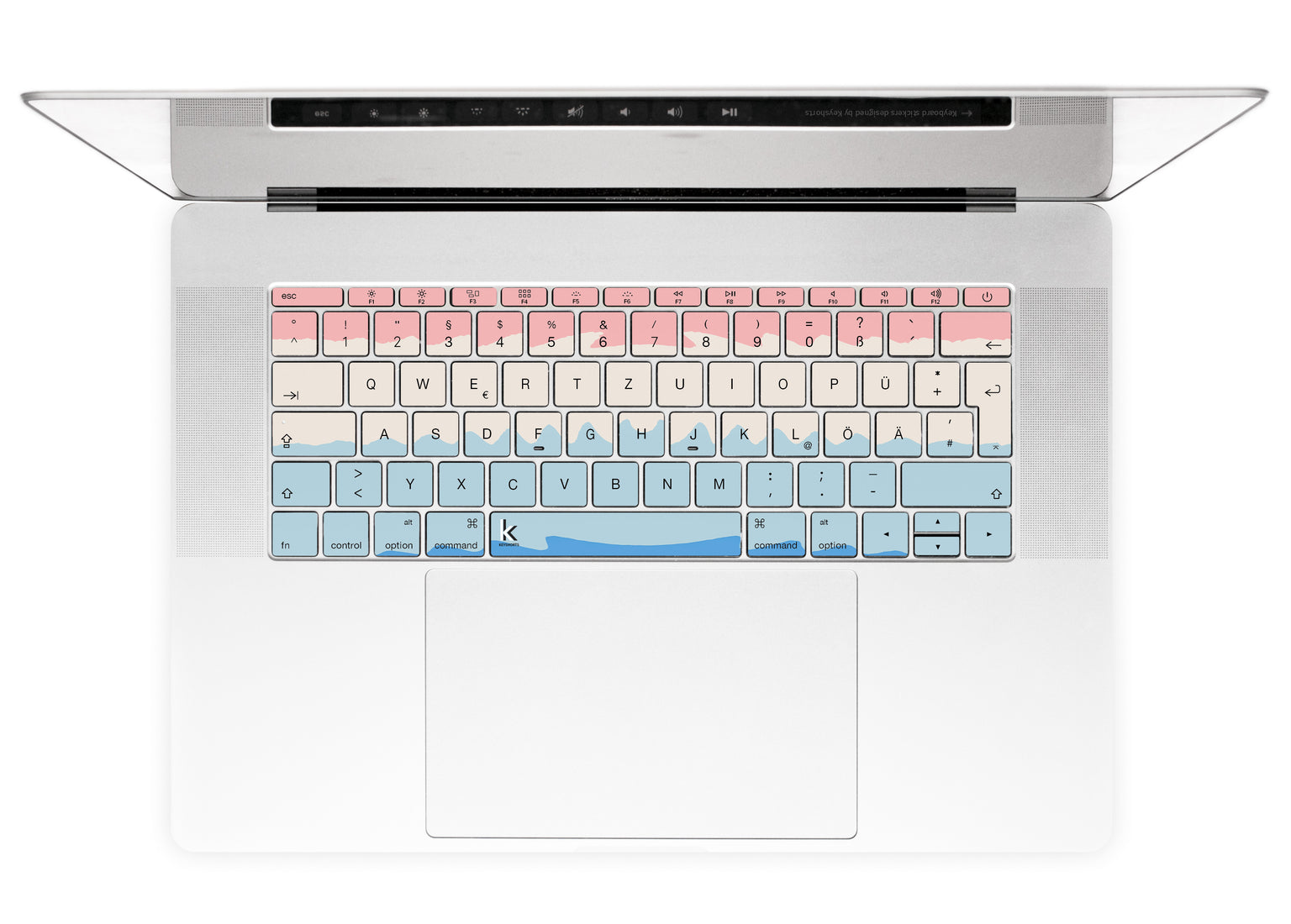 Acrylic Ombre MacBook Keyboard Stickers alternate German keyboard