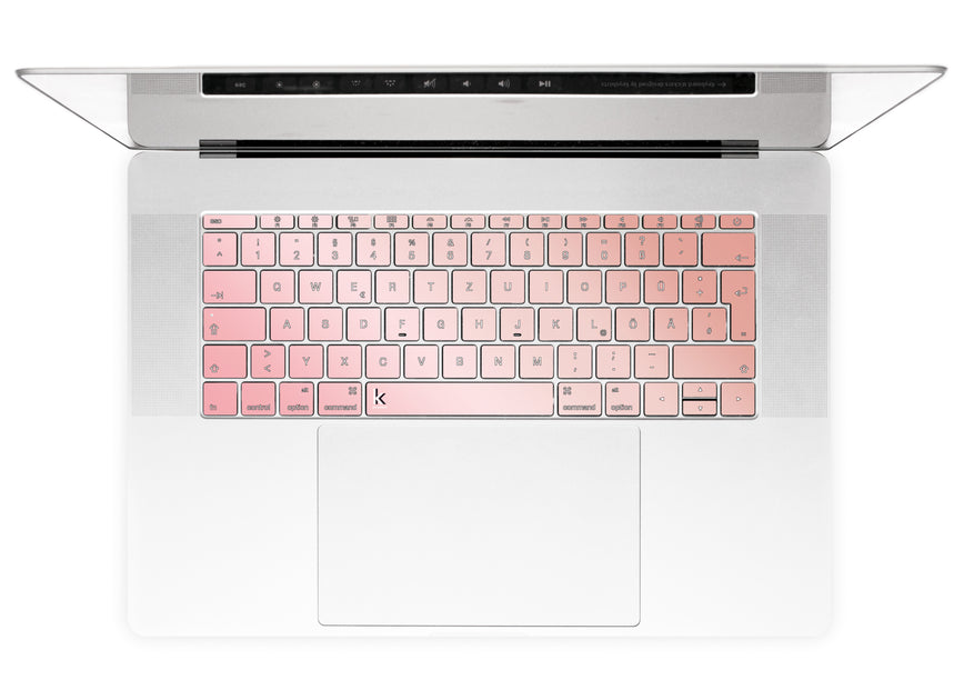 Antique pink ombre MacBook Keyboard Stickers alternate German keyboard