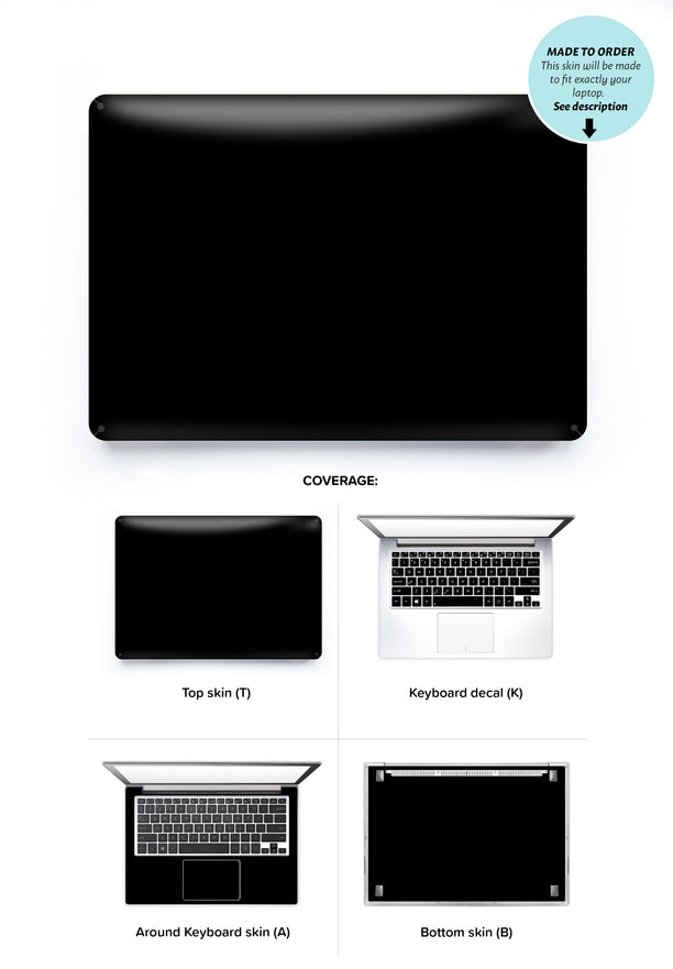 Simple Black Laptop Skin