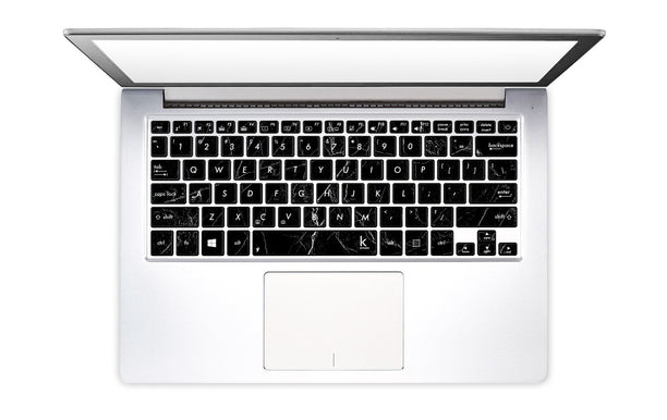 Black Cracked Marble Laptop Keyboard Stickers