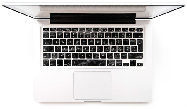 Black Marble MacBook Keyboard Decal Stickers at Keyshorts.com