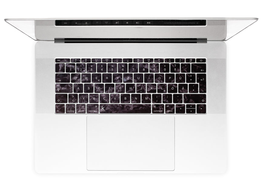 Black Style Marble MacBook Keyboard Stickers alternate German keyboard