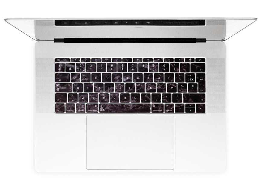 Black Style Marble MacBook Keyboard Stickers alternate French keyboard