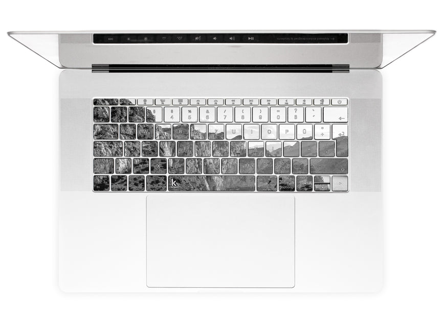 Black white rocks MacBook Keyboard Stickers alternate German keyboard