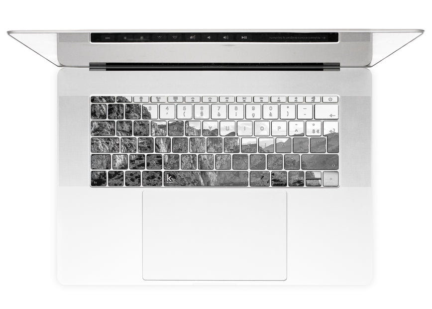 Black white rocks MacBook Keyboard Stickers alternate French keyboard