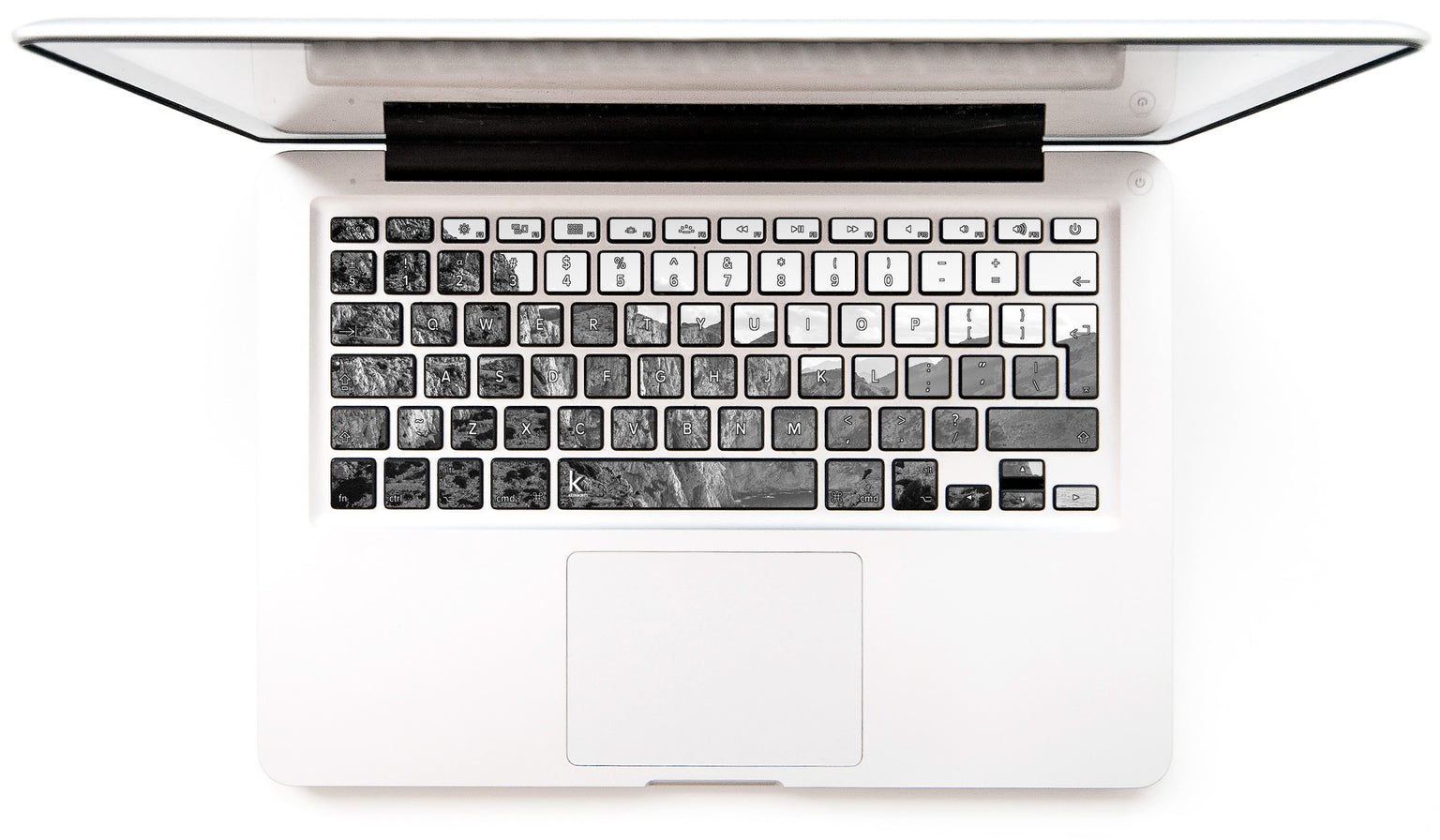 Black white rocks MacBook Keyboard Stickers