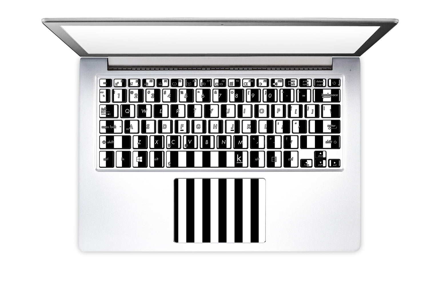 Black White Stripes Laptop Keyboard Stickers with trackpad sticker