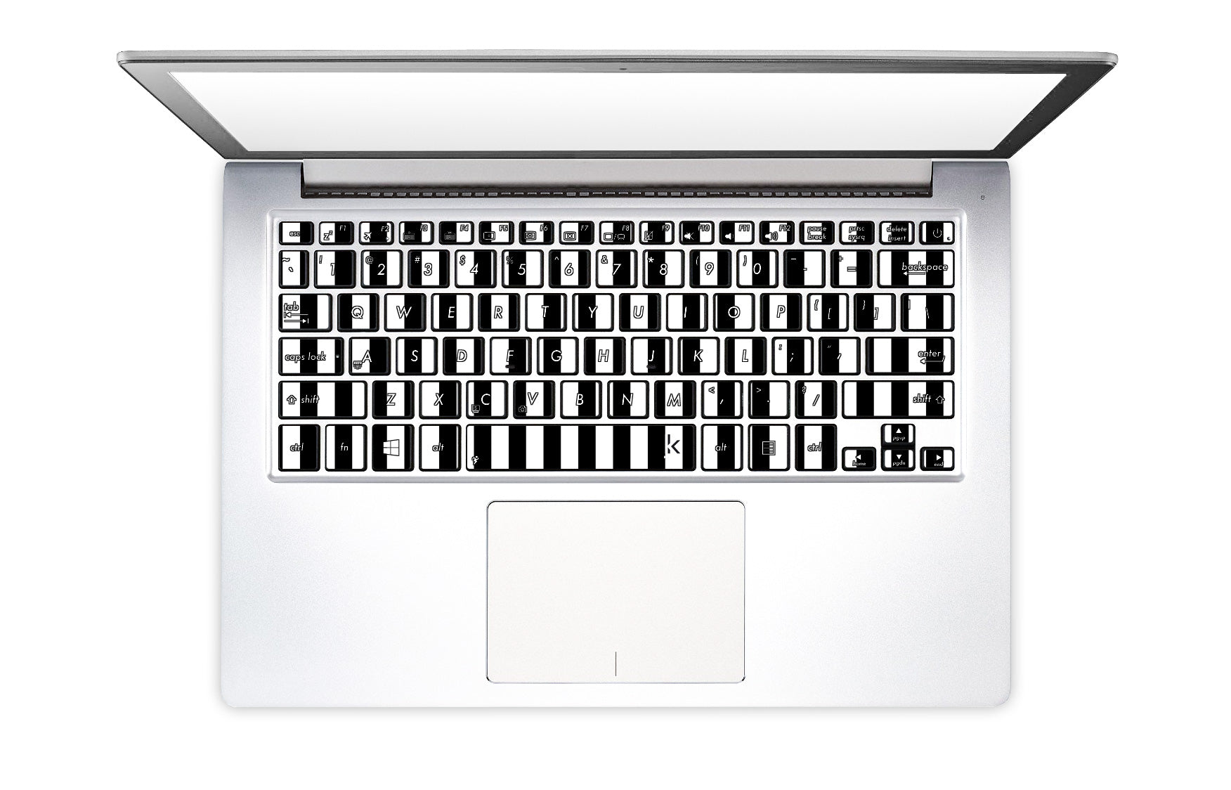 Black White Stripes Laptop Keyboard Stickers • Keyshorts