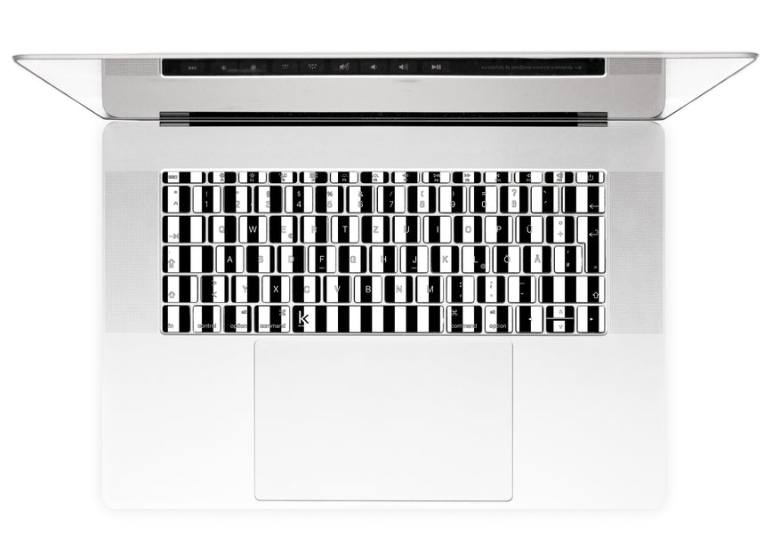 Black White Stripes MacBook Keyboard Stickers German keyboard
