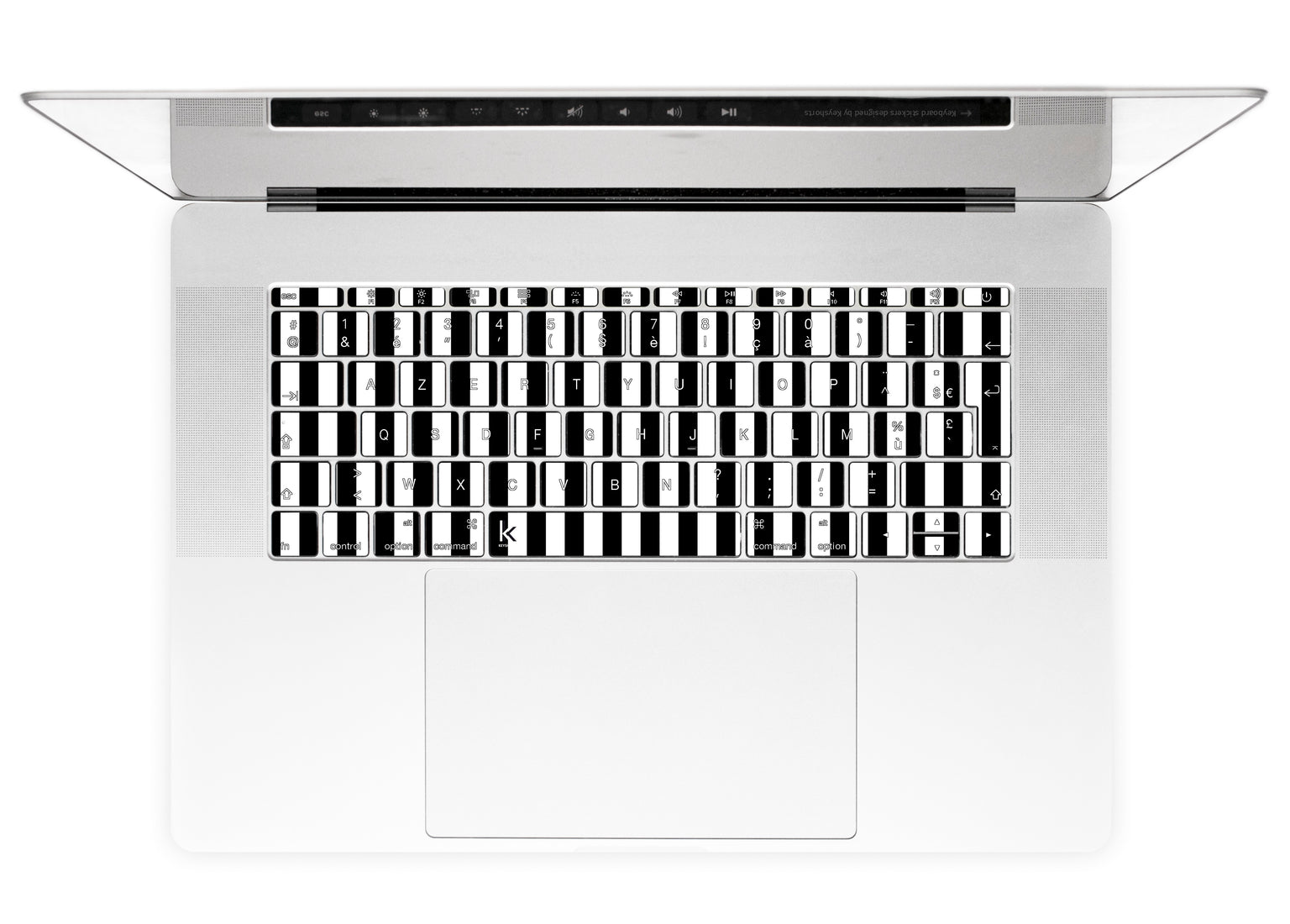Black White Stripes MacBook Keyboard Stickers French keyboard