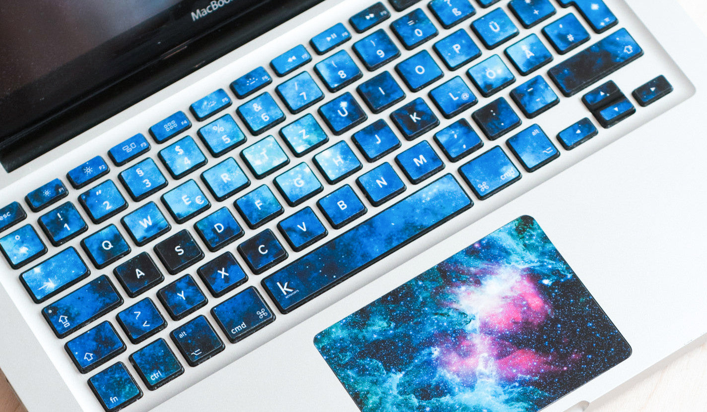 Blue Nebula MacBook Keyboard Stickers Key Overlays
