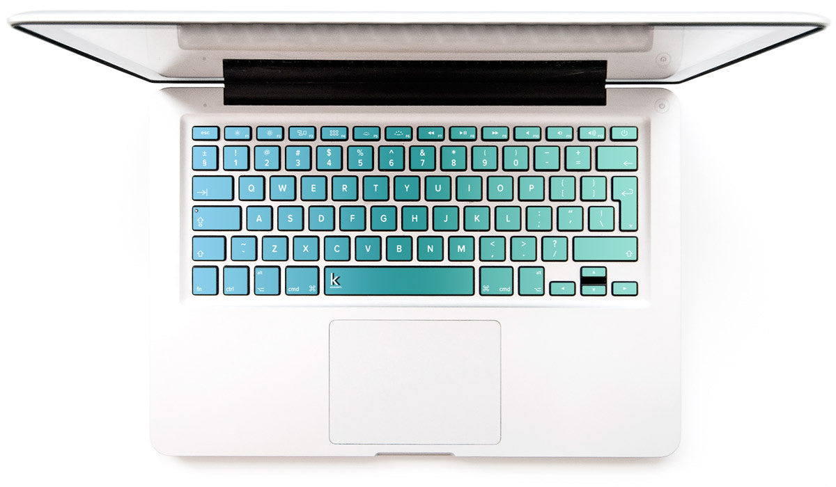 Blue Green Ombre MacBook Keyboard Decal Stickers at Keyshorts.com