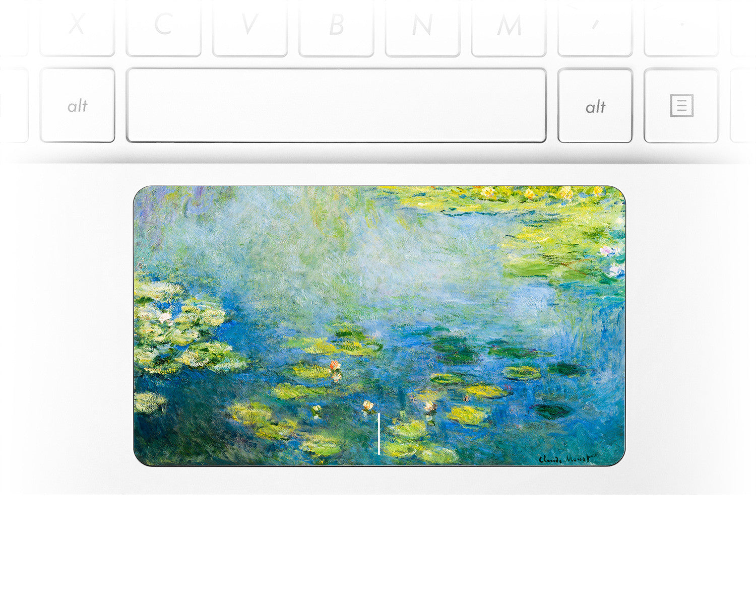 Monet Blue Water Lilies Laptop trackpad decal at Keyshorts.com