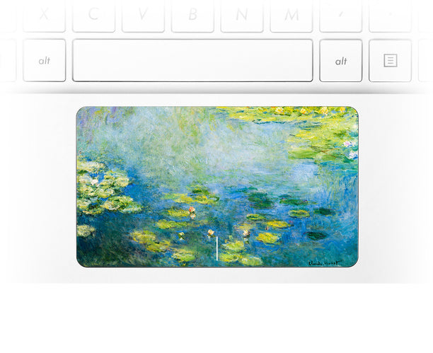 Monet Blue Water Lilies Laptop trackpad decal at Keyshorts.com