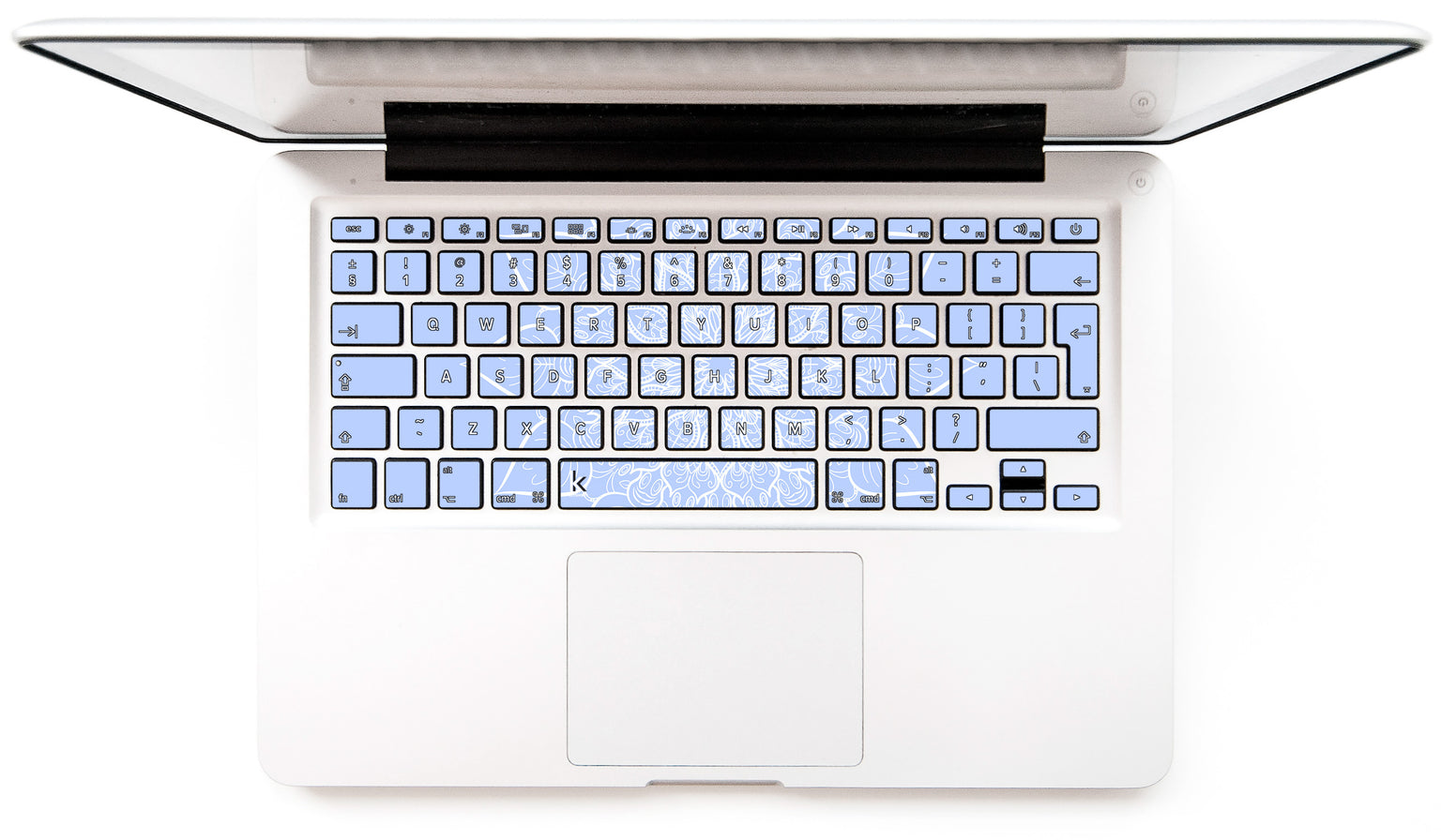 Bluish White Mandala MacBook Keyboard Stickers