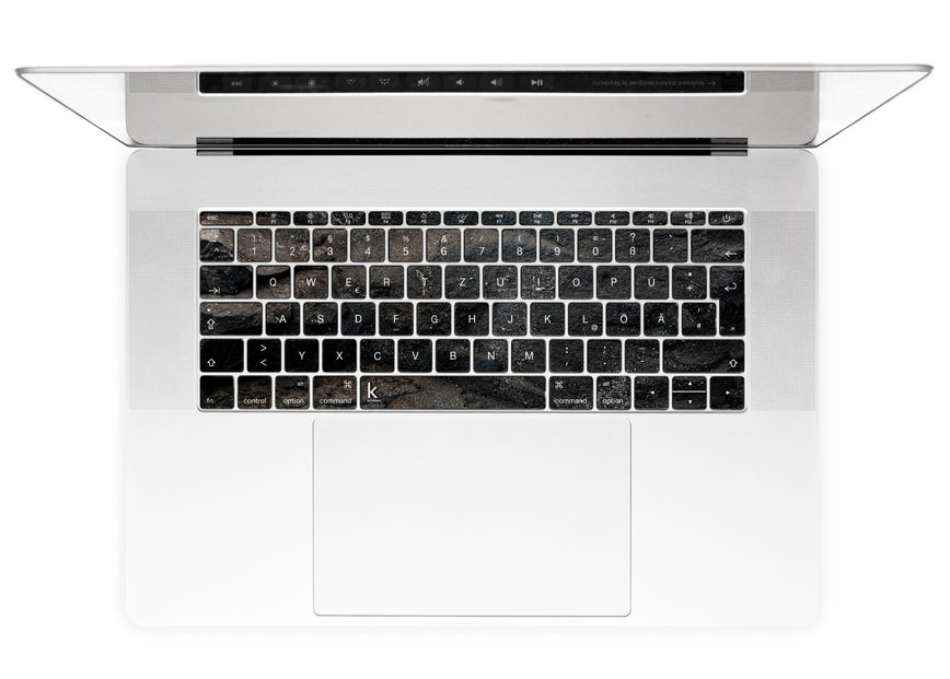 Carbon Black MacBook Keyboard Stickers alternate German keyboard