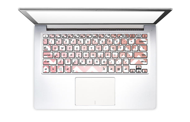 Classic Rose Gold Chevron Laptop Keyboard Stickers