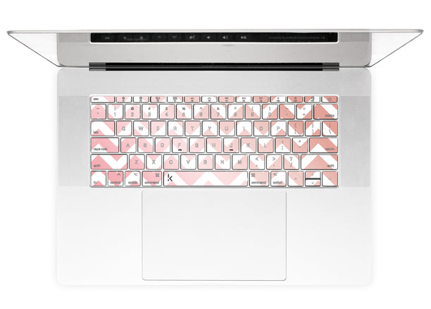 Classic Rose Gold Chevron MacBook Keyboard Stickers alternate