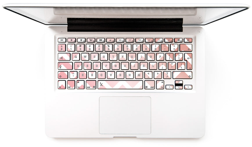 Classic Rose Gold Chevron MacBook Keyboard Stickers