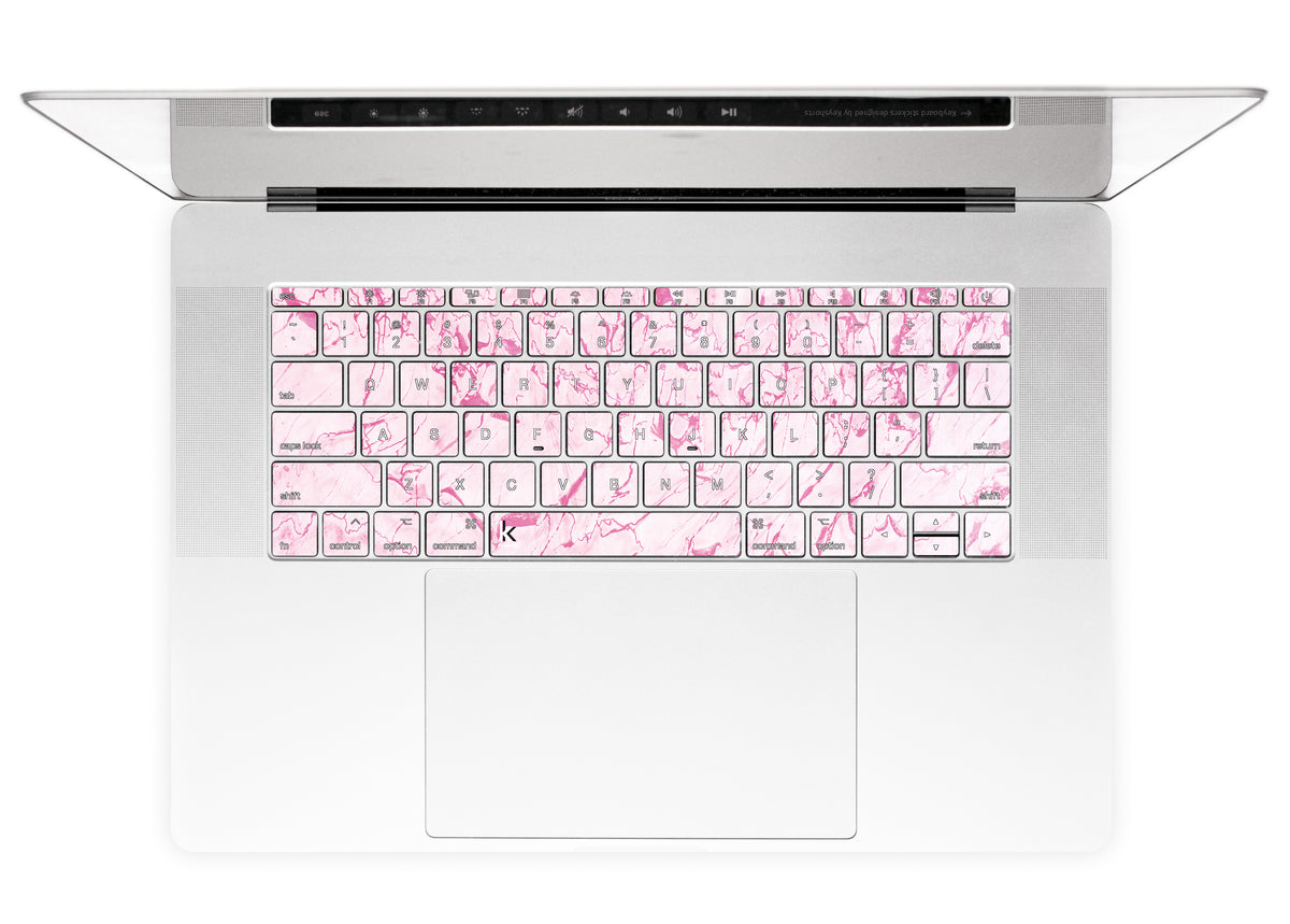 Complicated Pink MacBook Keyboard Stickers • Keyshorts