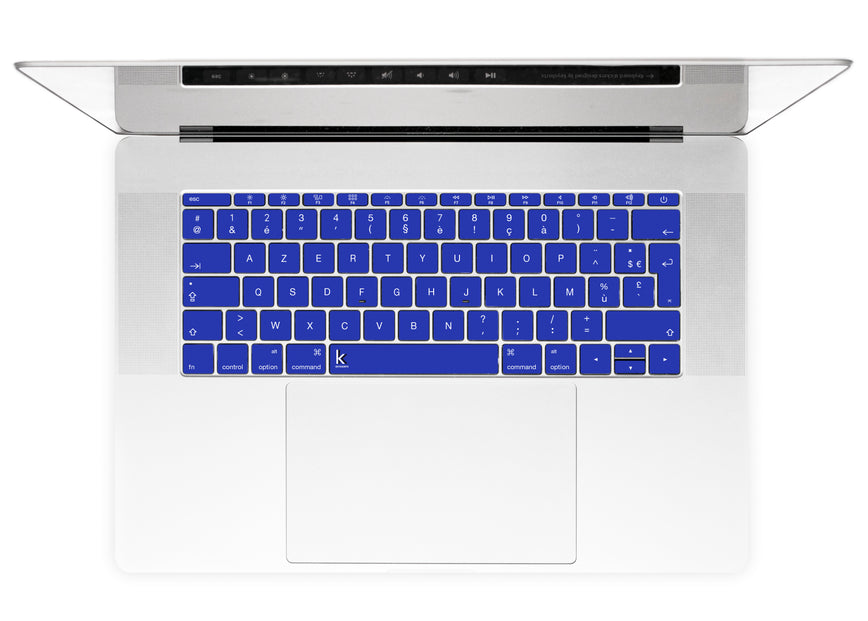 Electric Blue MacBook Keyboard Stickers alternate French keyboard