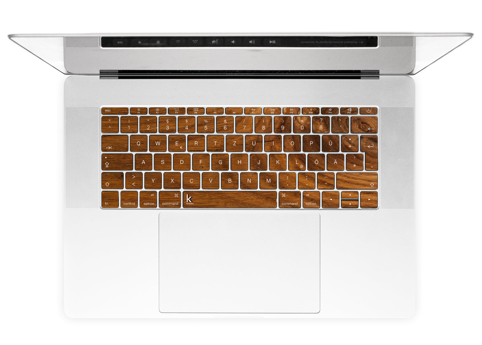 Honey Wood MacBook Keyboard Stickers alternate German
