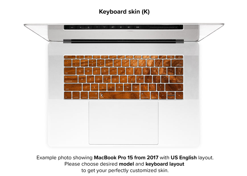 Honey Wood MacBook Skin - keyboard stickers