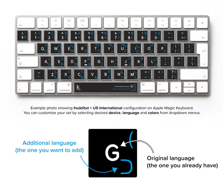 Canadian Aboriginal Syllabics Bilingual Keyboard Stickers | Keyshorts