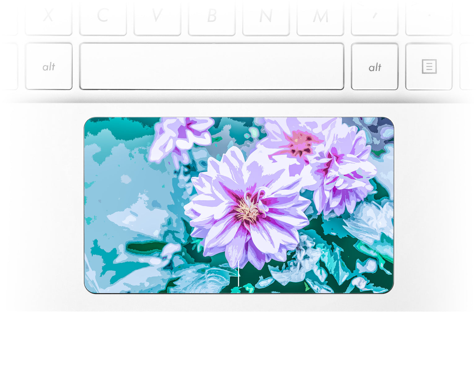June Flowers Laptop Trackpad Sticker