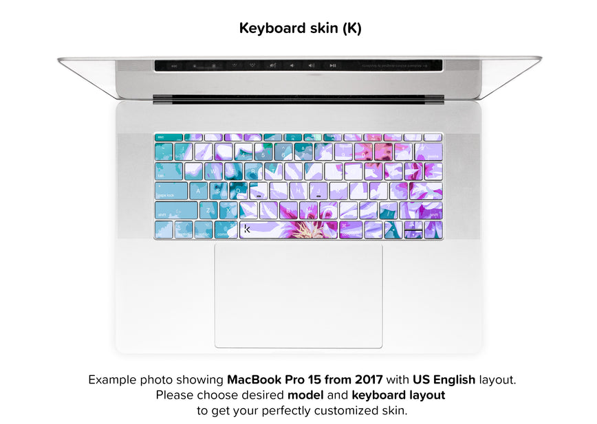 June Flowers MacBook Skin - keyboard stickers