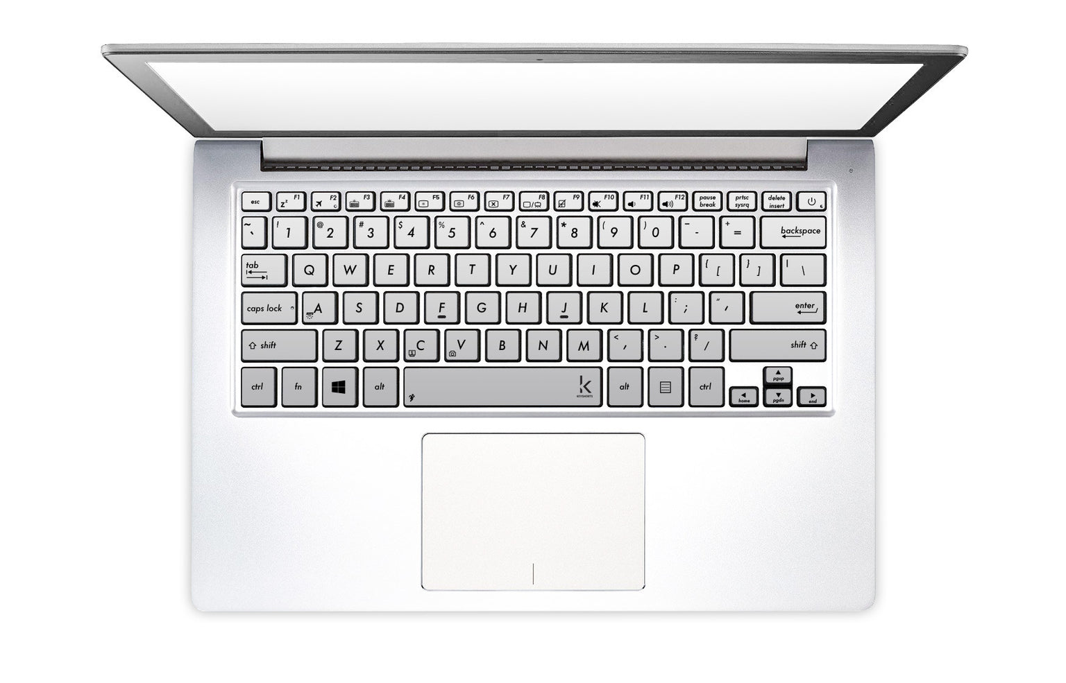 Silver Metallic Laptop Keyboard Stickers