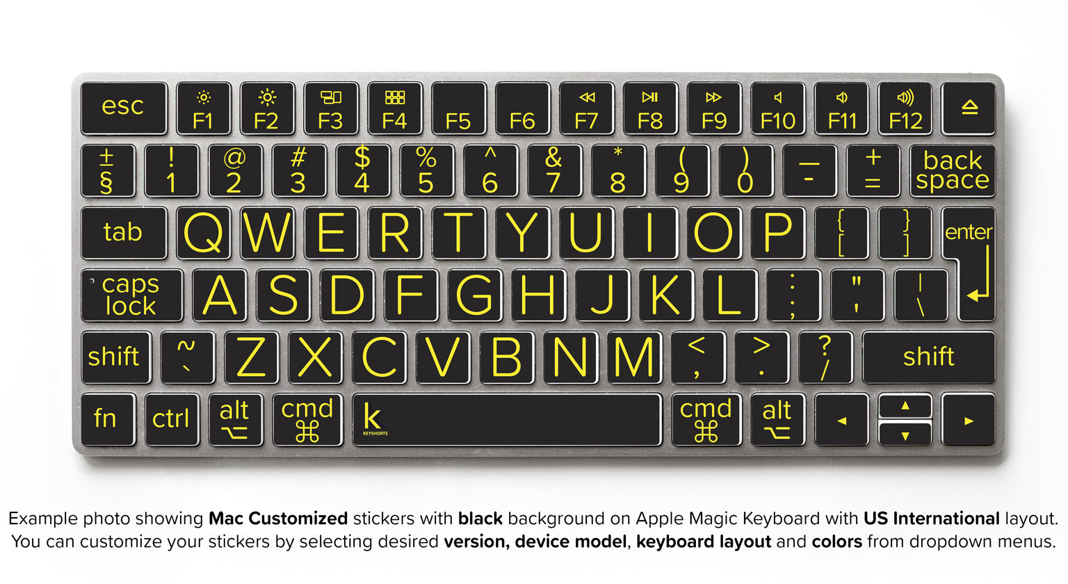 Low Vision Apple Keyboard Stickers with Large Print Type
