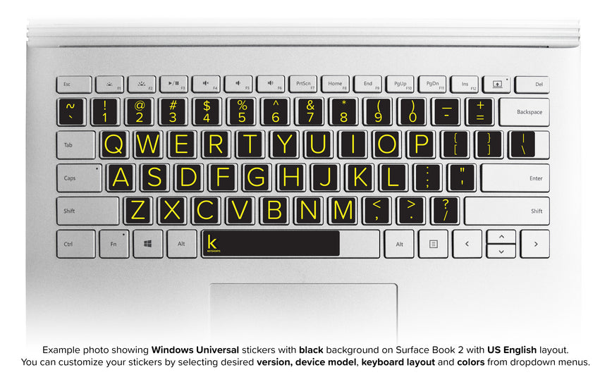 Low Vision Laptop Universal Keyboard Stickers with Large Print Type